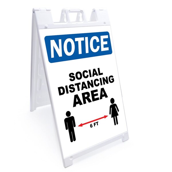 Signmission OSHA Safety Sign, Social Distancing Area, 10in X 7in Decal, 10" W, 7" H, Social Distancing Area OS-NS-D-710-25594 - main